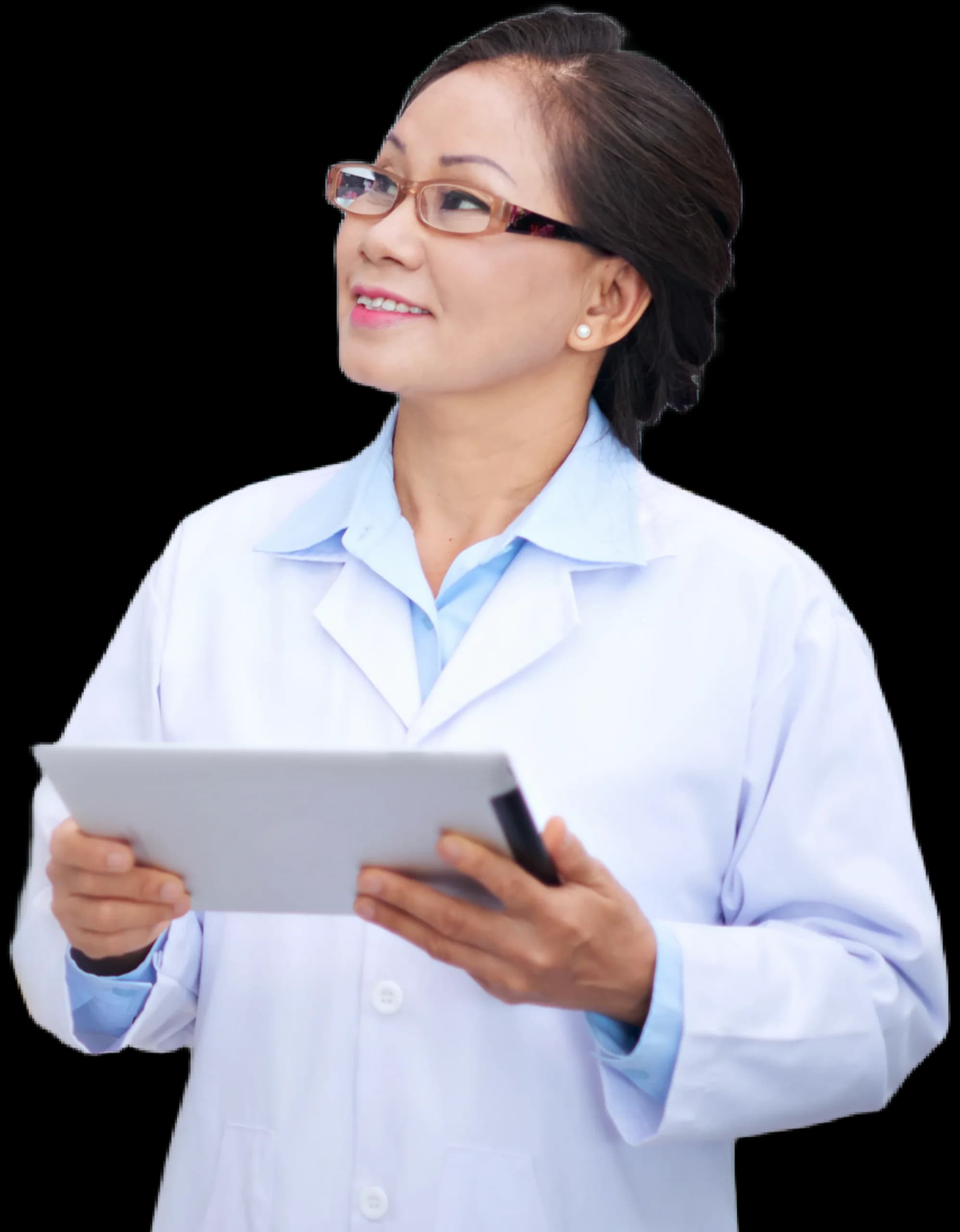 Especialista de DB Pharma México con una tableta